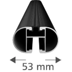 AMOS BELKI ALUMINIOWE BAGAŻNIKA DACHOWEGO "AERO" 1,3 M Z ZAMKIEM (KPL 2 SZT.) CZARNE