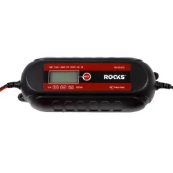 ROOKS PROSTOWNIK ELEKTRONICZNY, INTELIGENTNY SMART 12V 24V - 8A - 230 AH, LCD, ZESTAW DODATKOWYCH AKCESORIÓW